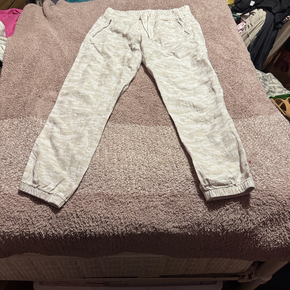 Women's athleta Cabo linen Jogger Pants 12 tall - Picture 2 of 7